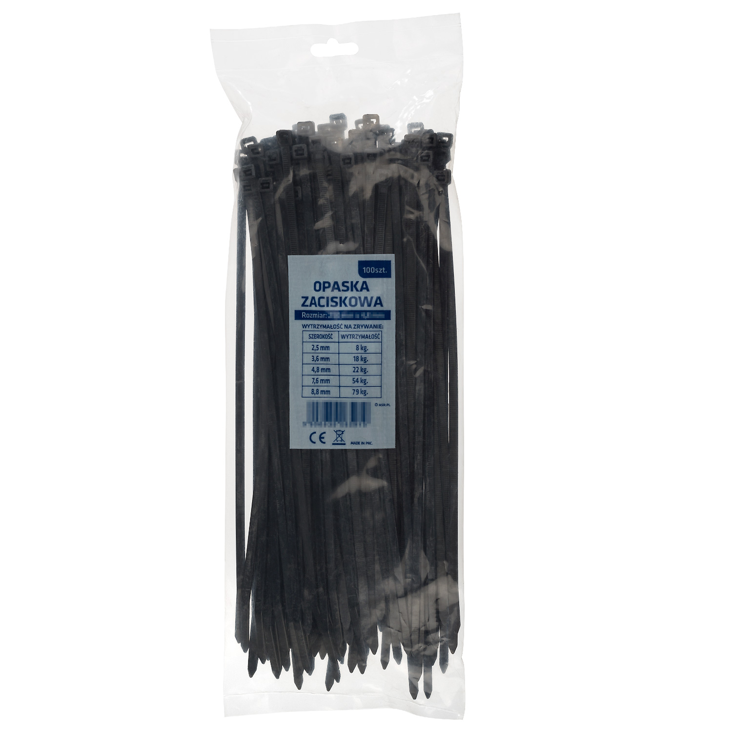 

Opaski zaciskowe Uv Standard 200x2,5mm Czarne