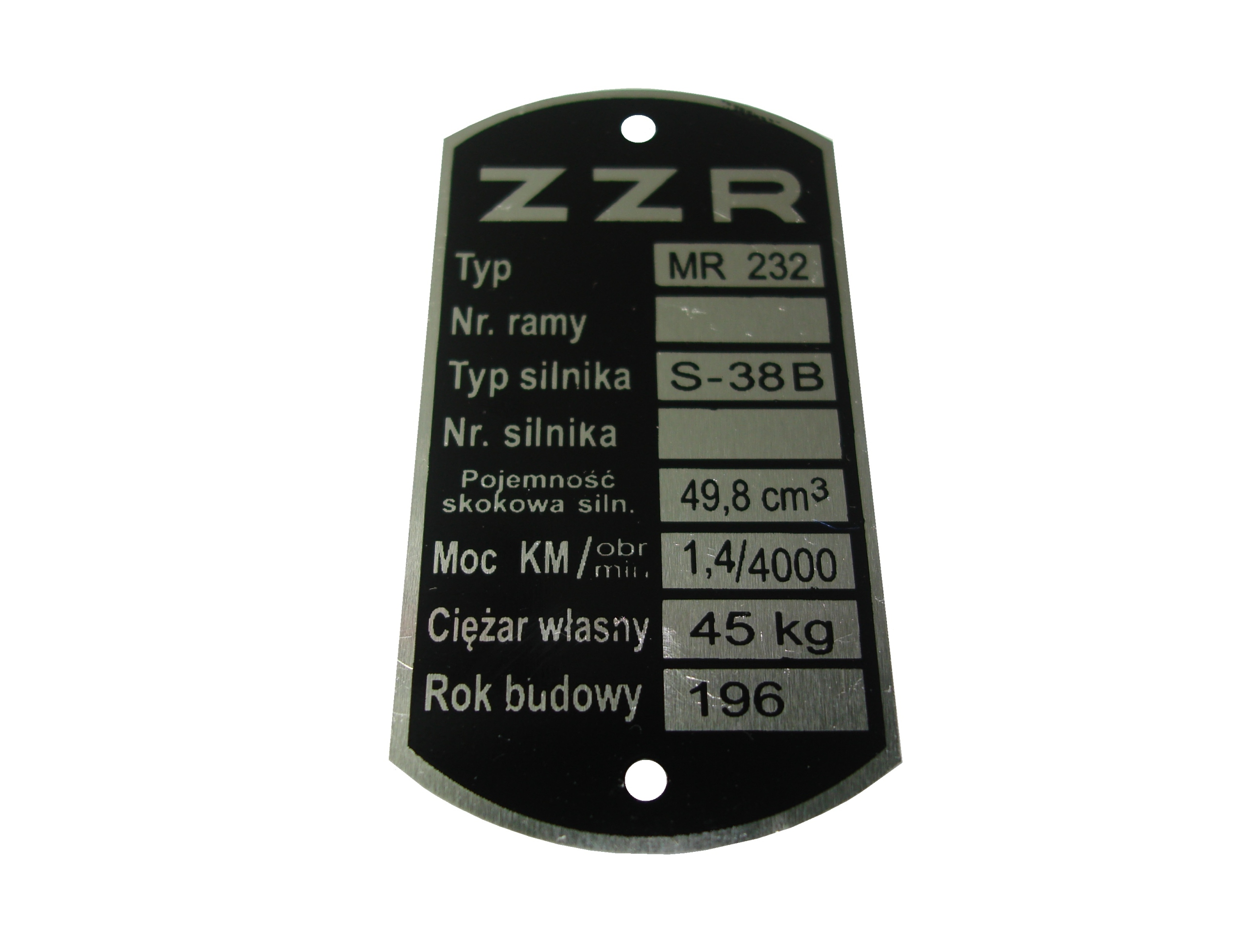 

Tabliczka Znamionowa Komar MR232 Mr 232