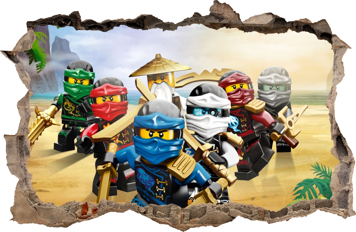 NAKLEJKI NA ŚCIANĘ Dziura LEGO NINJAGO 81 115x75cm