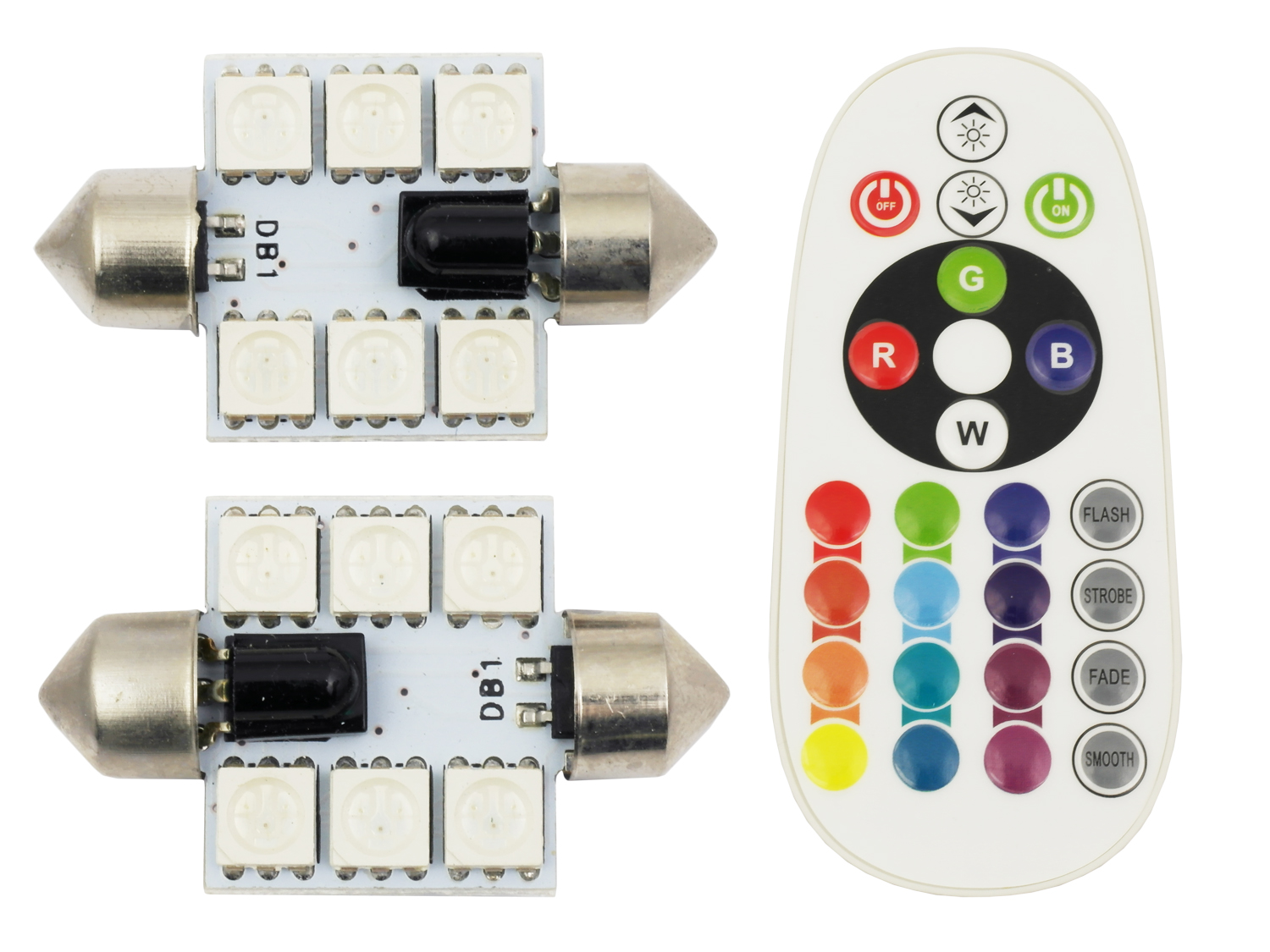 

2 Żarówki C5W C10W Led Rgb Kolorowe Pilot Fv 42 MM
