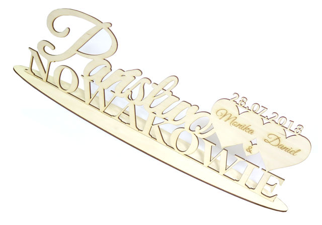 DEKORACJA NAZWISKO IMIONA NA STÓŁ PARY MŁODEJ KZ89 Marka bez marki