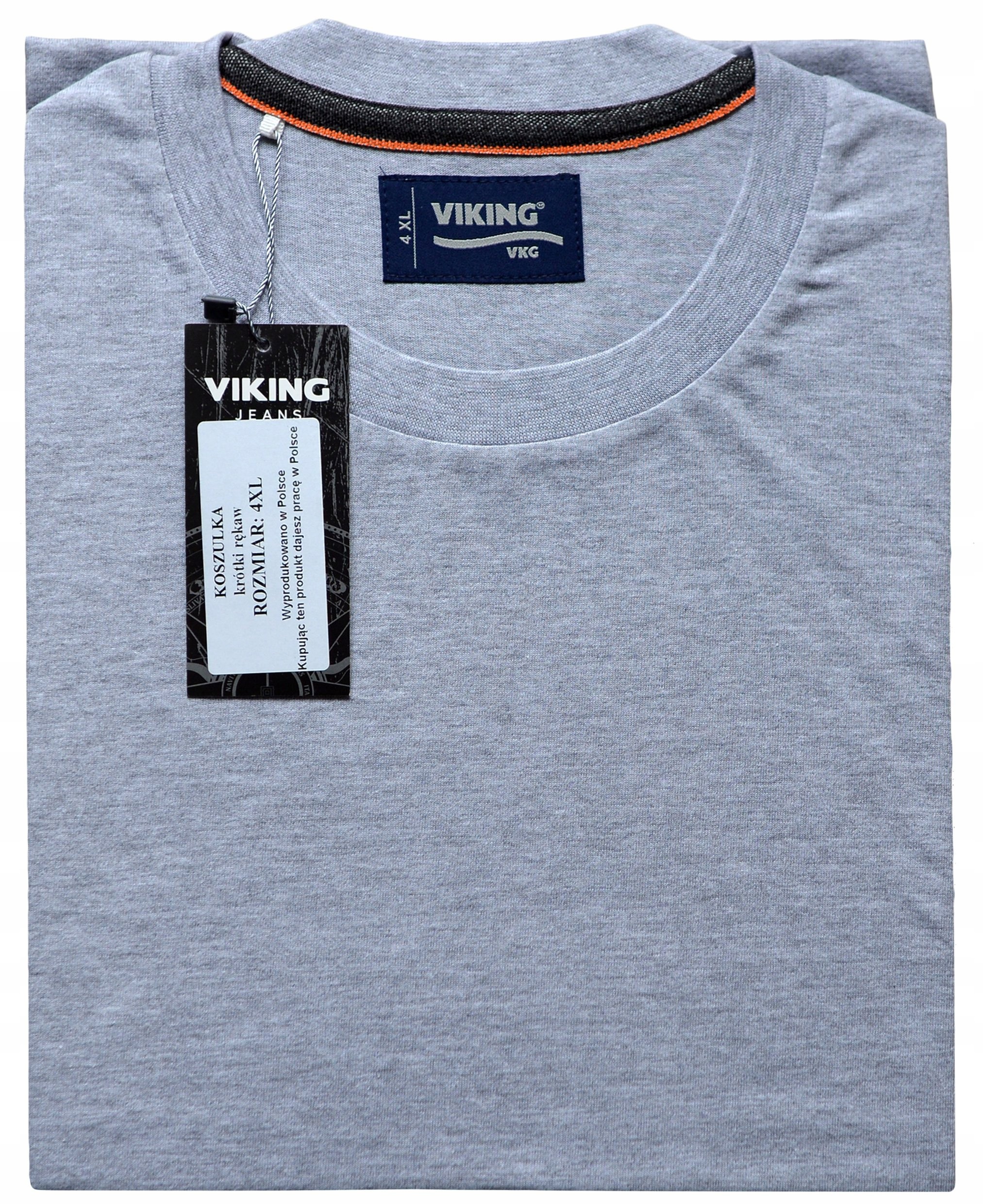 

Duża Koszulka T-shirt Viking Jasnoszary Melanż 4XL