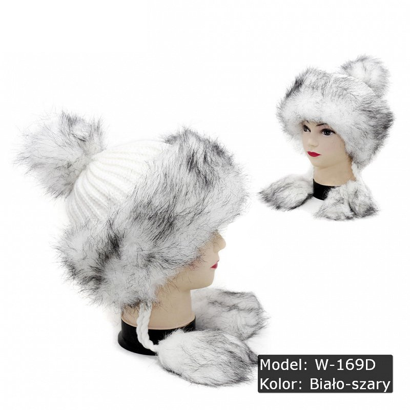 

Czapka Zimowa Ciepła Mongołka Z Dzianiny W-169D