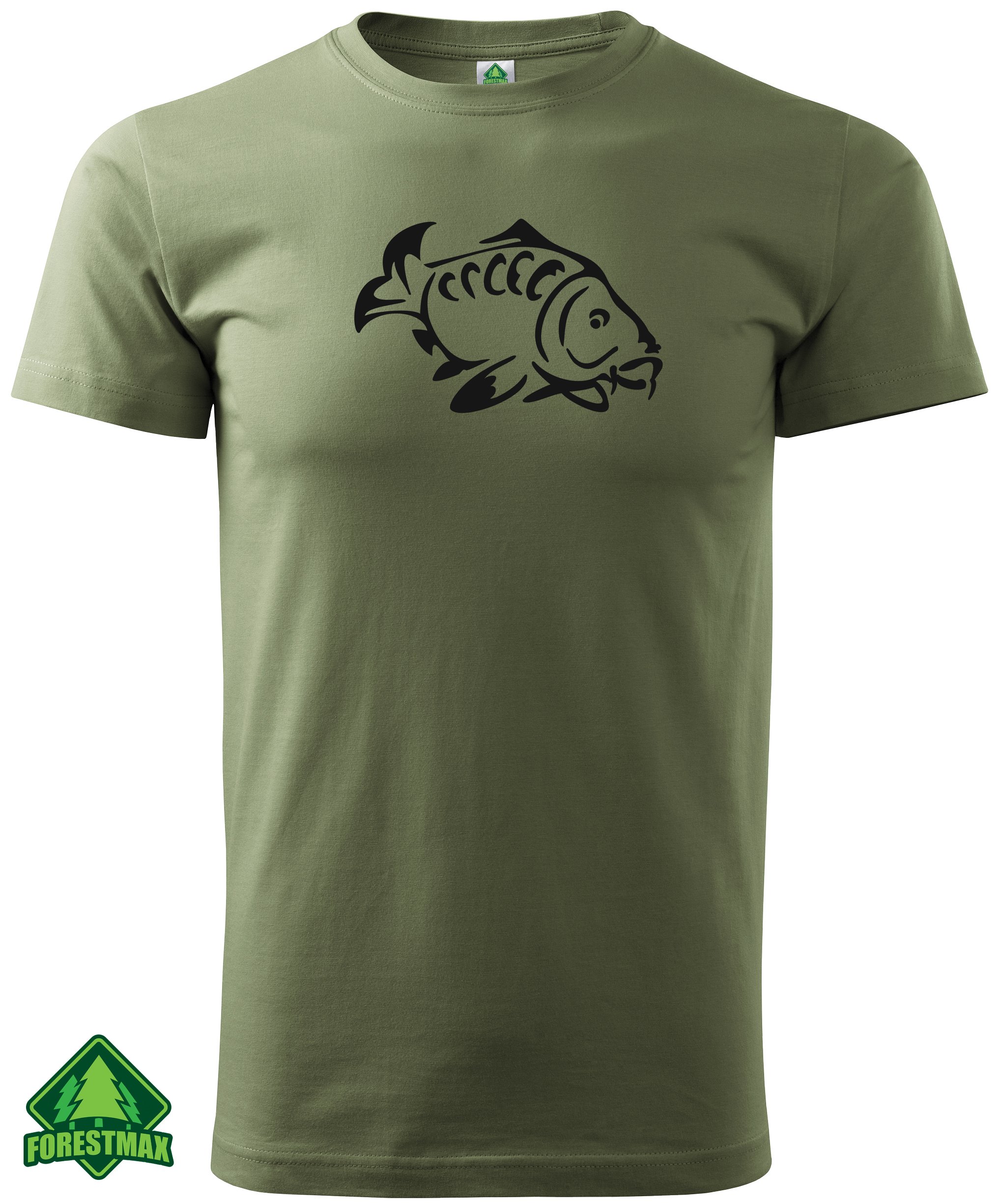 LETNIA KOSZULKA WĘDKARSKA Z MOTYWEM KARPIA BAWEŁNA Rękaw krótki rękaw