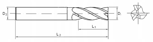 Frez VHM 3-piórowy 10mm chwyt 10mm TiAlN 50HRC CNC Marka Bit-Tech