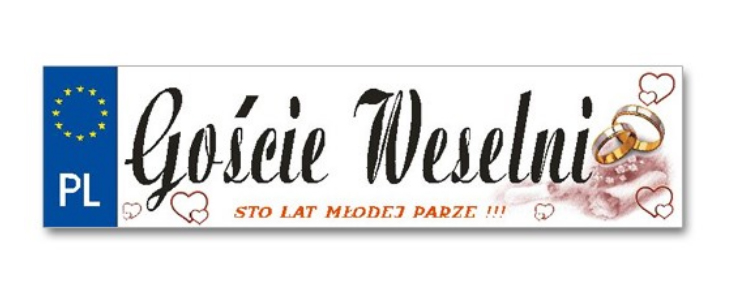 

Tablice ślubne Auto Samochód Ślub Wesele Goście