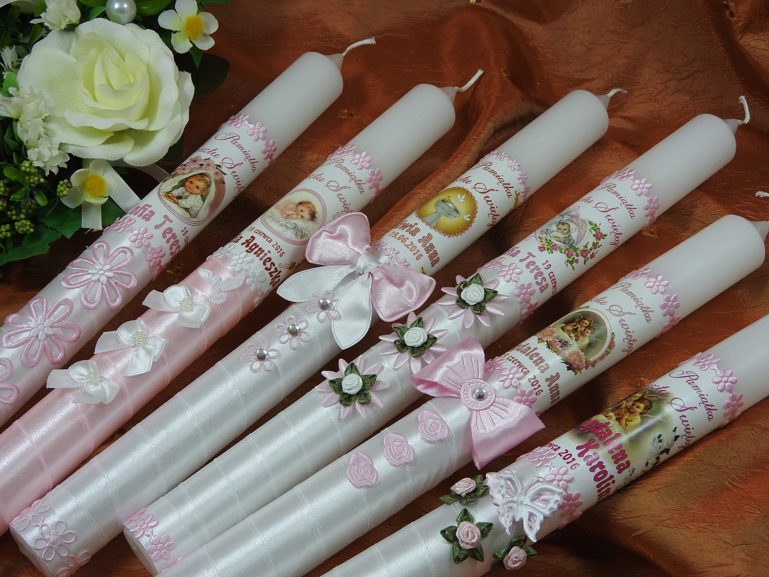 ŚWIECA DO CHRZTU z imieniem chrzest imię data - 6852401226 - oficjalne