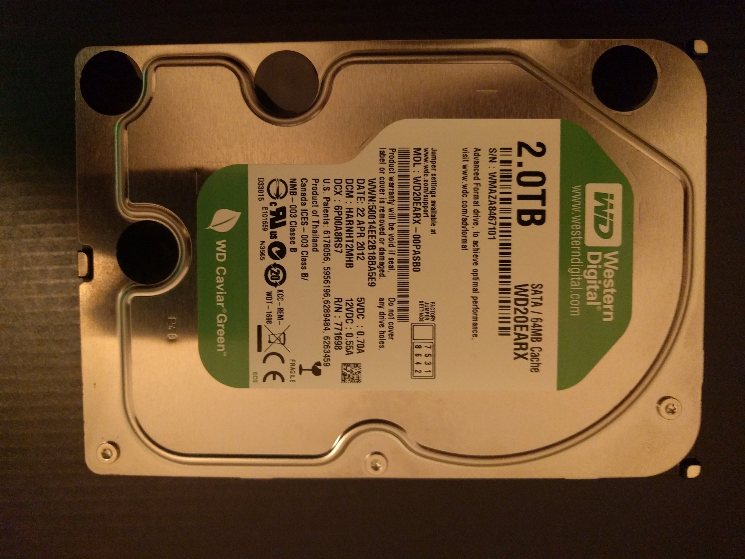 Dysk twardy WDC WD20EARX-00PASB0 Green 2TB - 7087099485 - oficjalne ...
