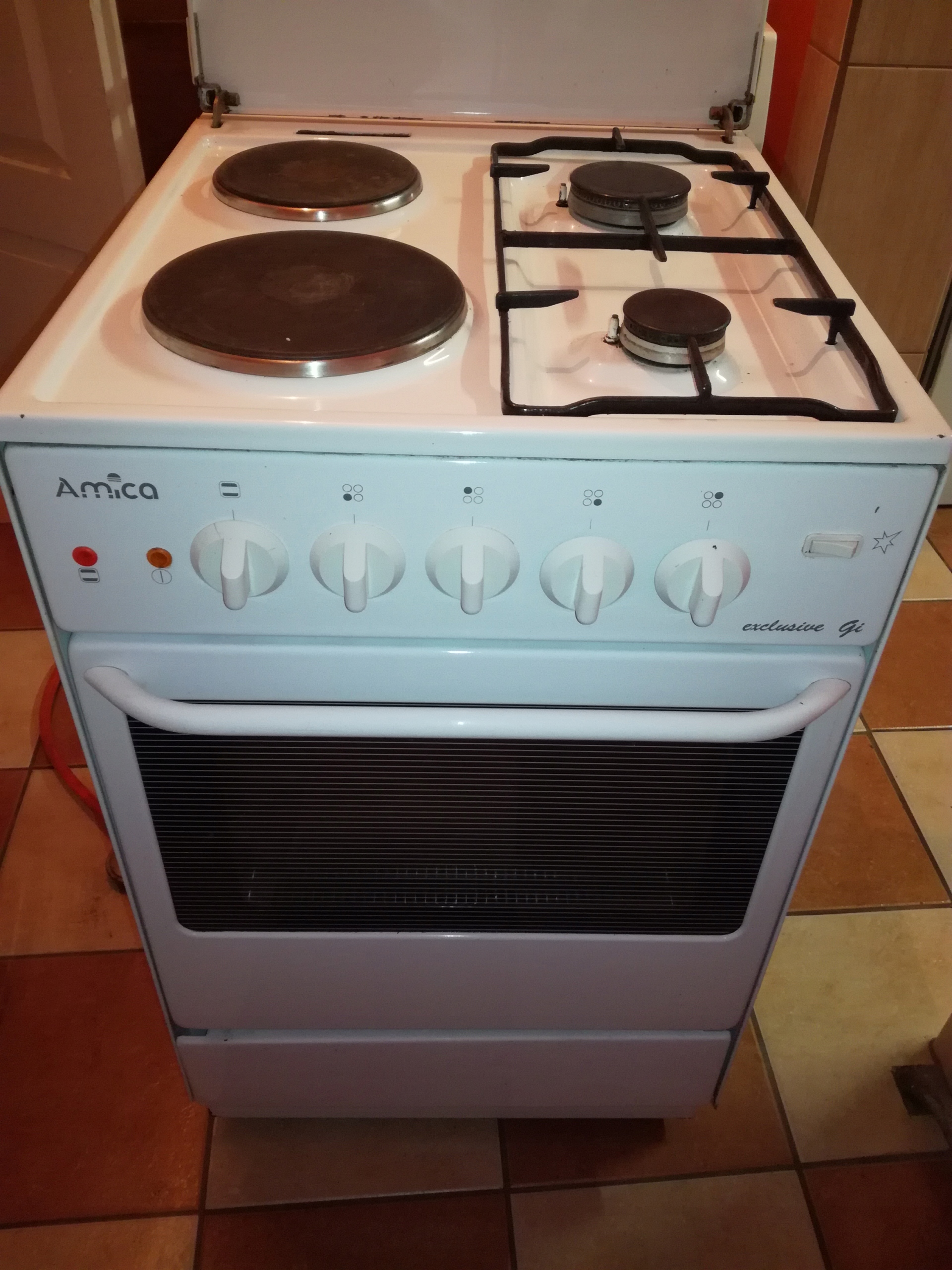 Kuchenka Gazowo Elektryczna Amica, Sprawna, SUPER - 7607693473