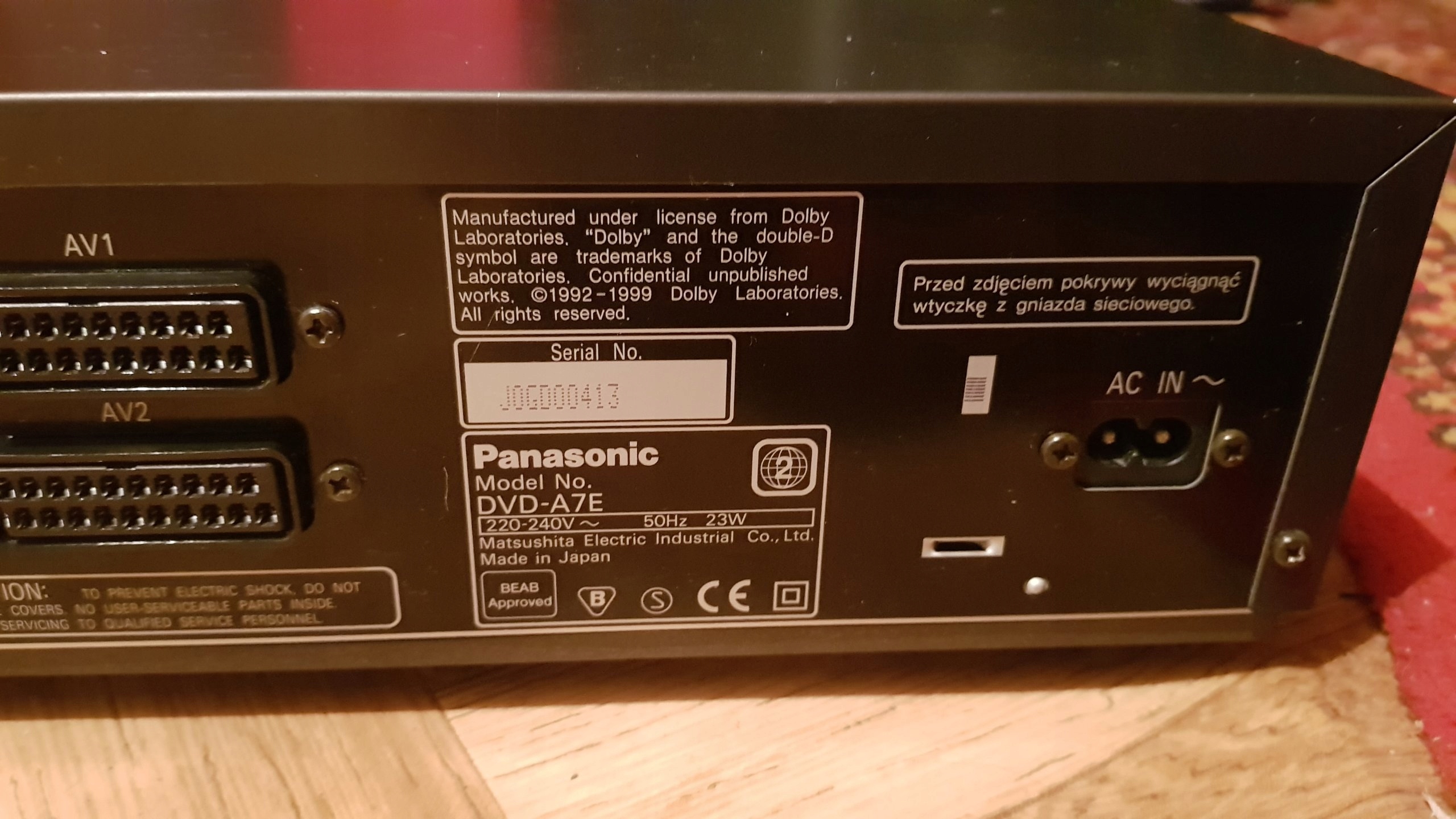 Panasonic DVD A7 jak technics dvd a10 !!! 7393449479 oficjalne