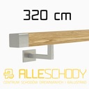 фото mini №1, Handrail wall-mounted wooden 40x40 320cm oak color