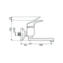 фото mini №3, Battery wall-mounted washbasin long spout royal