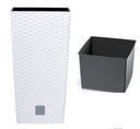 фото mini №16, Flowerpot prosperplast 75 x 40 x 75 centimeters diameter 40 centimeters plastic white, shades of gray 1 silver