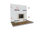 фото mini №7, Lattice fireplace backlash angular 766x547x90 3 pcs set
