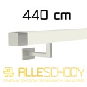 фото mini №1, Handrail wall-mounted wooden 40x40 440cm white inox