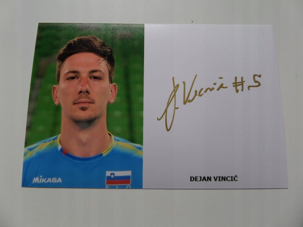 AUTOGRAF DEJAN VINCIC SLOVENIA VOLLEYBALL OKAZJ