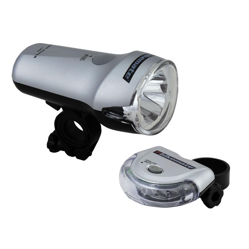 lampy rowerowe XXL  LED komplet NIEMIECKIE srebrne