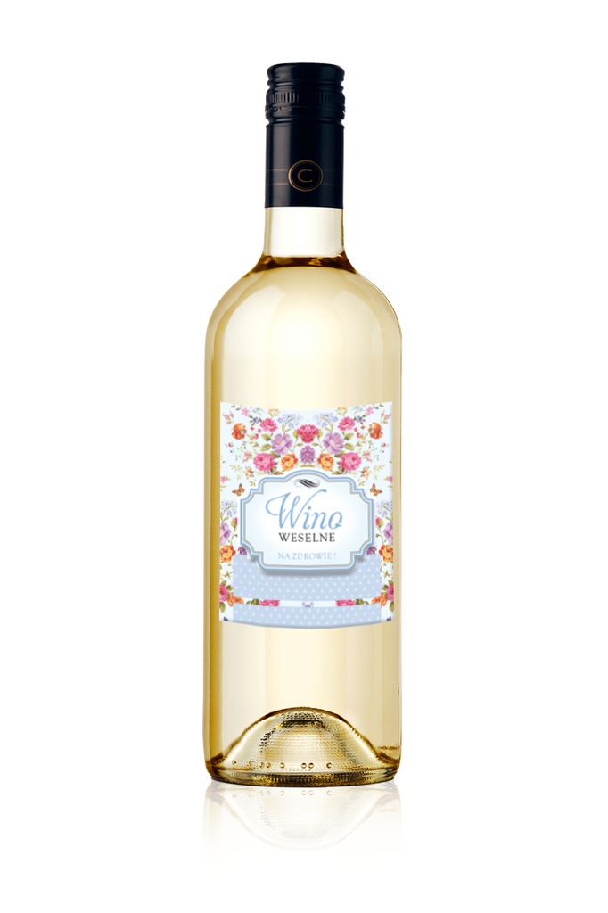 Naklejki Etykiety na WINO weselne 10szt ślubne
