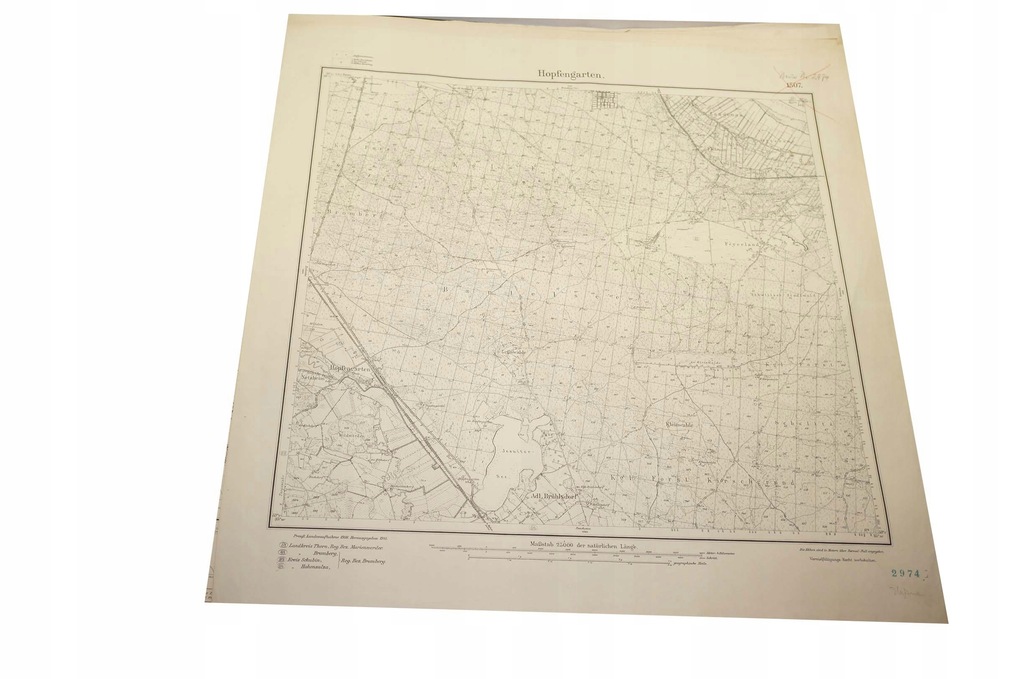 156. Mapa BRZOZA Hopfengarten 1910r 1:25.000 54x58