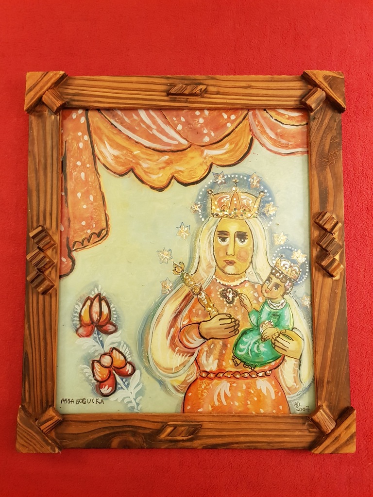 Matka Boska Ludźmierska - obraz malowany na szkle