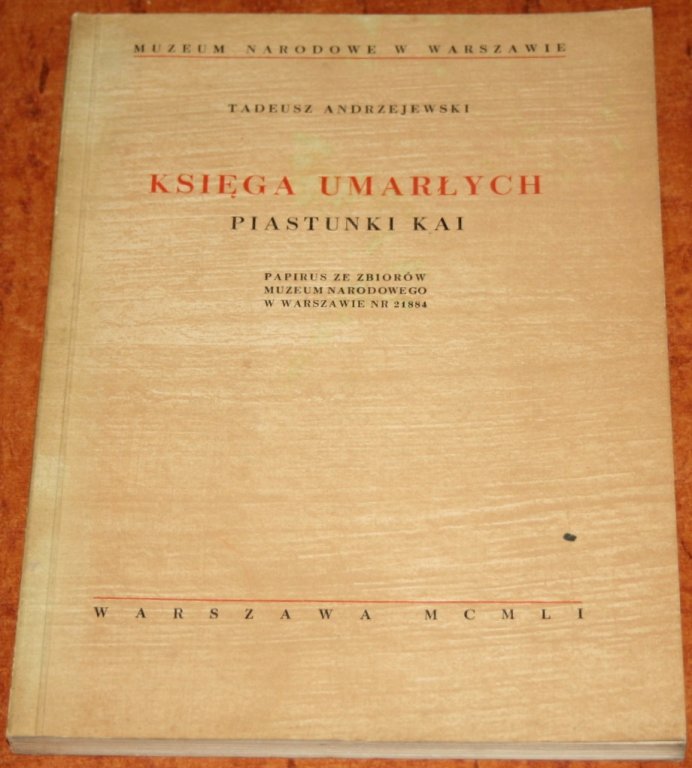KSIĘGA UMARŁYCH PIASTUNKI KAI T. Andrzejewski 1951