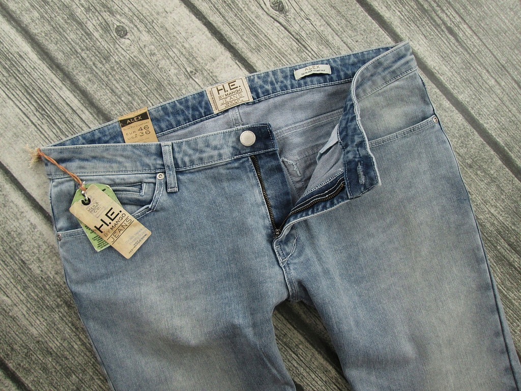 H.E.by MANGO SPODNIE MĘSKIE Slim Fit 36 102 cm Pas