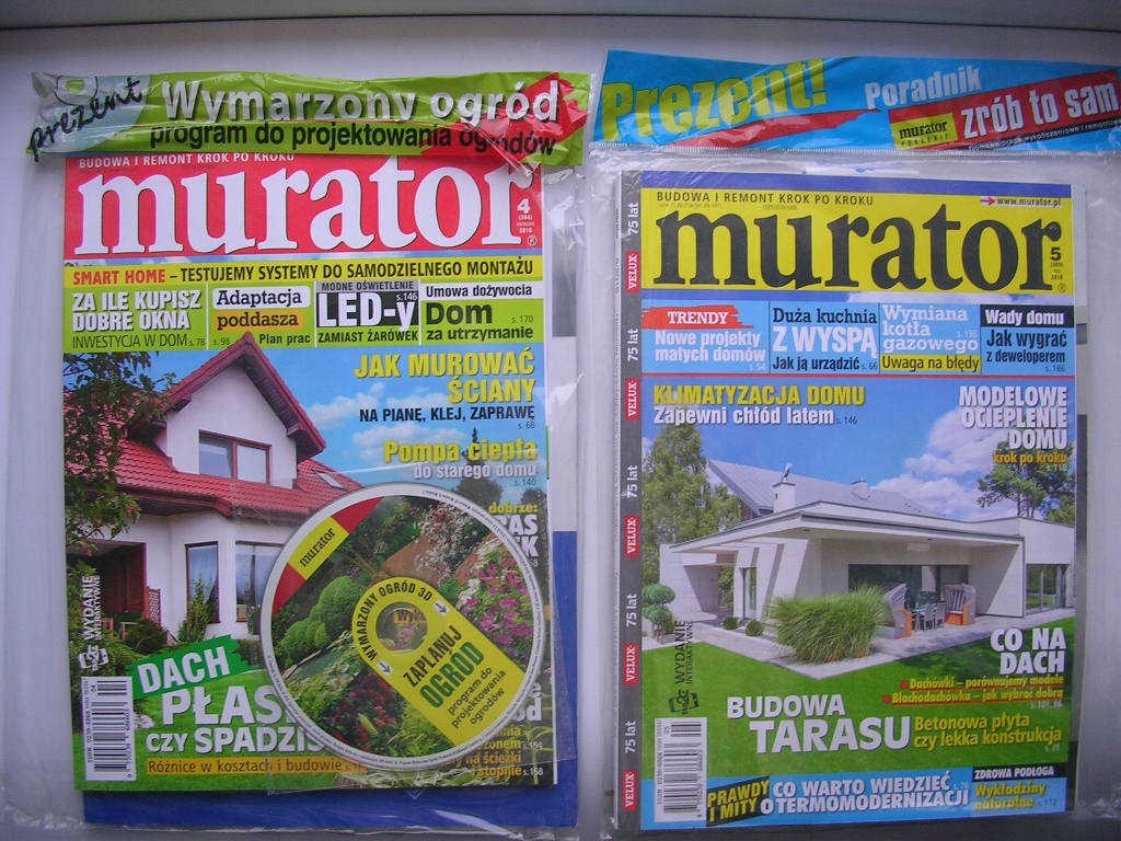 2 x MURATOR 4/2016 CD Wymarzony ogród + 5/2016