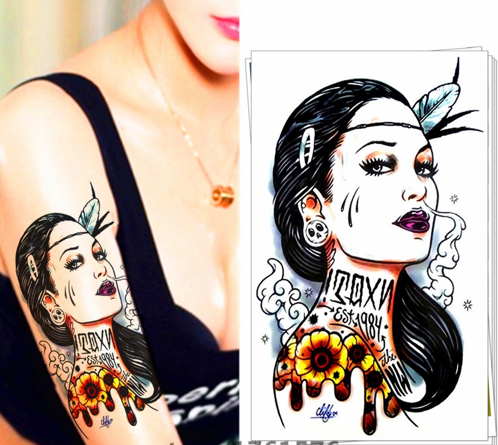 Tatuaz zmywalny 3D Gothic beauty lady