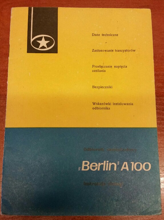 instrukcja radio Berlin A100 klasyk