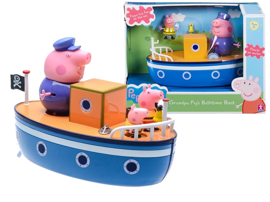 ŁÓDKA DZIADKA ŚWINKA PEPPA PEPA PIG 3 figurki