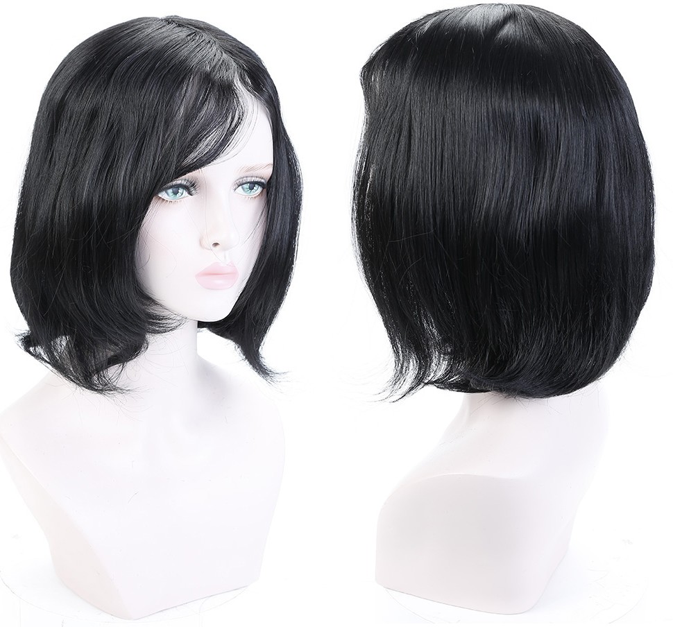 022 PERUKA CZARNE WŁOSY DO RAMION JAK NATURALNE