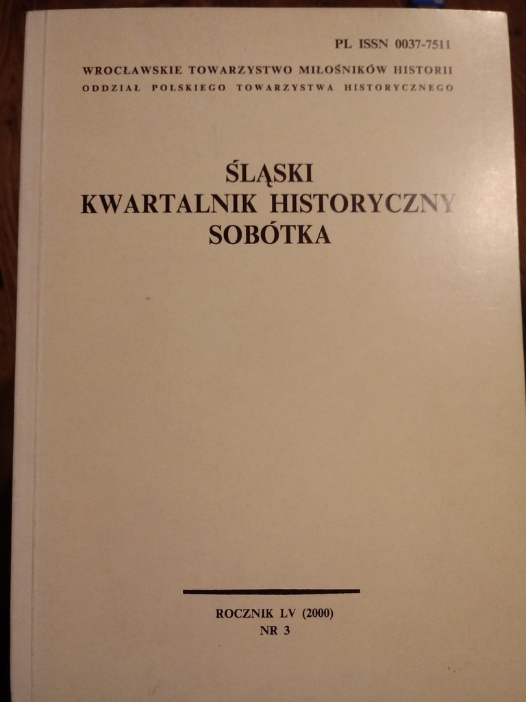 Śląski Kwartalnik Historyczny Sobótka nr 3/2000