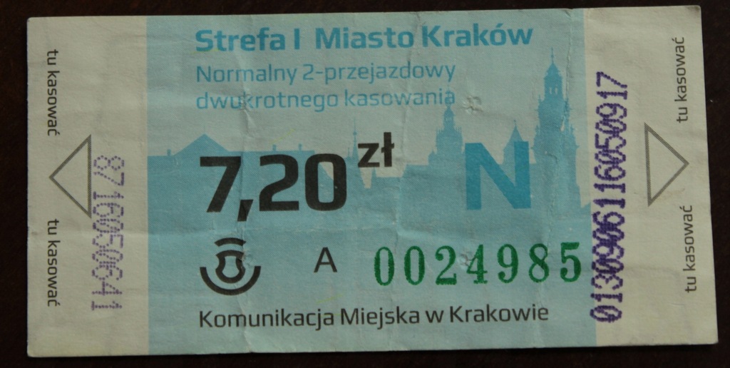 Bilet autobusowy Kraków dwukrotnego kasowania