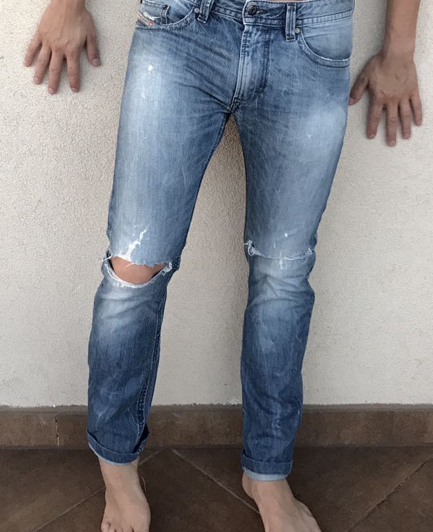 Spodnie męskie DIESEL jeansy przetarcia HIT r. L