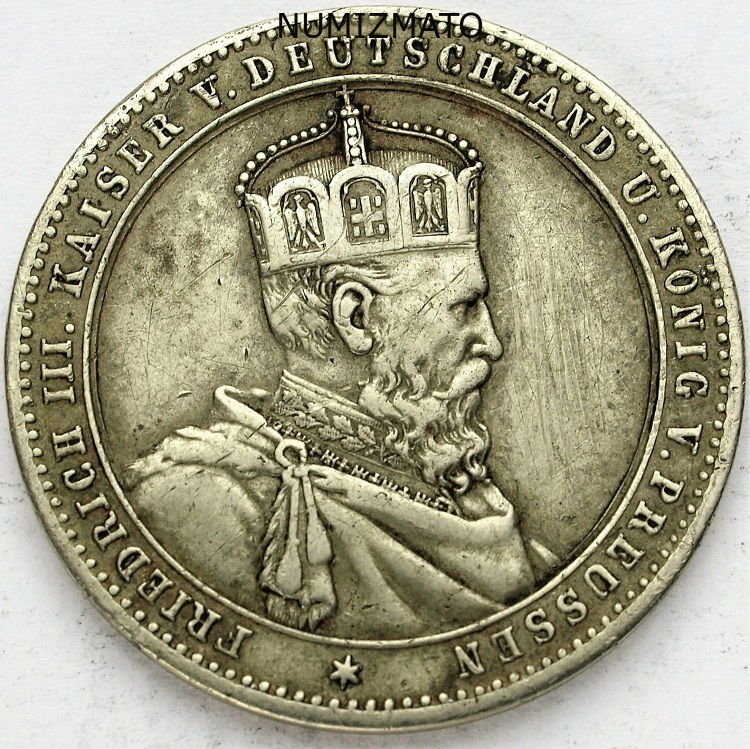 Medal Fryderyk III 1888 GOTT ERHALTE UNSERN KAISER