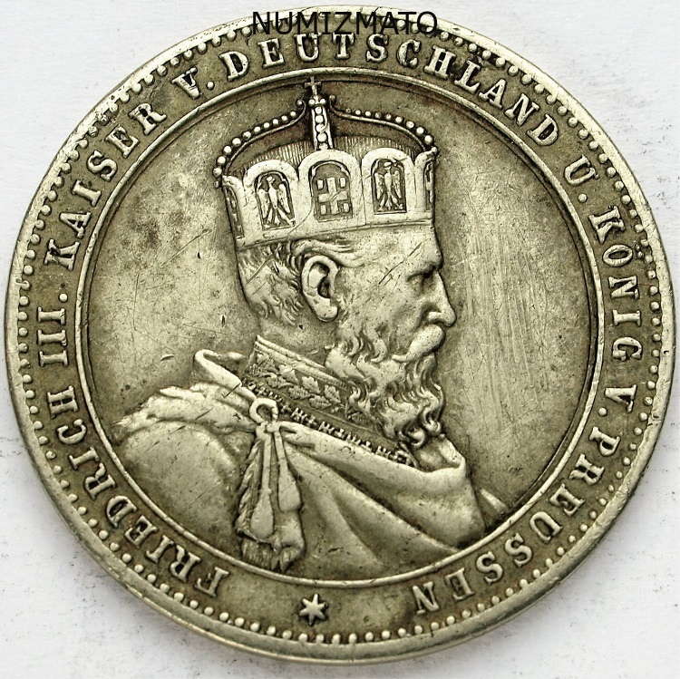 Medal Fryderyk III 1888 GOTT ERHALTE UNSERN KAISER - 7206044502 ...