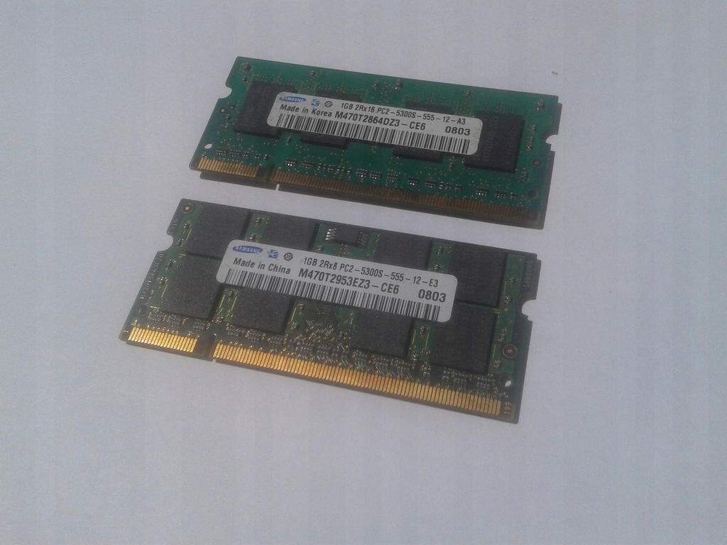 Samsung pamięć RAM do laptopa 2x1GB DDR2 pc2 5300s