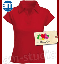 Koszulka damska RIB POLO FRUIT of the LOOM -40- XL