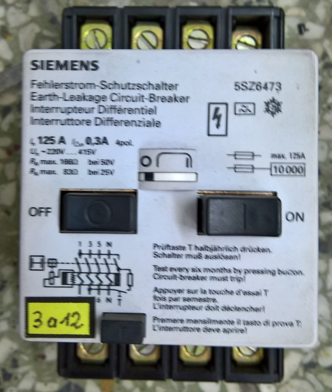 Wyłącznik różnicowy różnicówka Siemens 5SZ6473 3-f