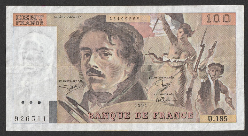 Francja - 100 franków - 1991 - Delacroix 