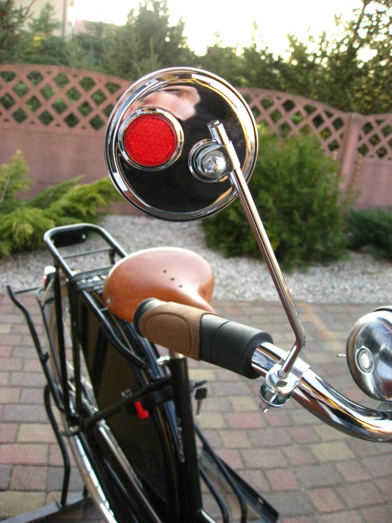 Lusterko rowerowe chromowane z odblaskiem /Gazelle