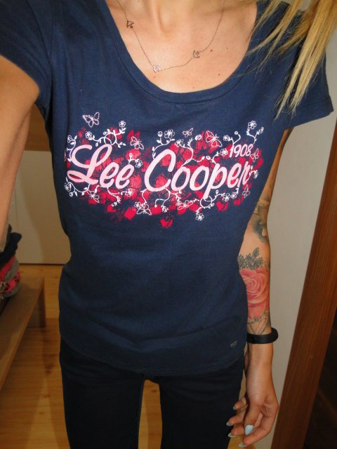 LEE COOPER koszulka t-shirt bluzka granat 12/40