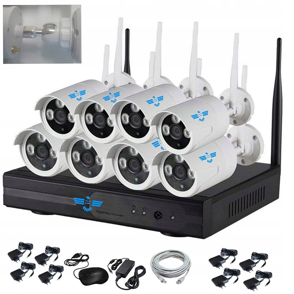 Monitoring 8 Kamer Bluetooth WiFi Night Vision zew