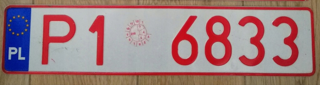 Tablica rejestracyjna tymczasowa 1