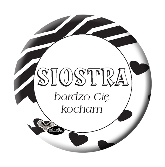 Siostra bardzo Cię kocham, magnes o wielkości 5,6c