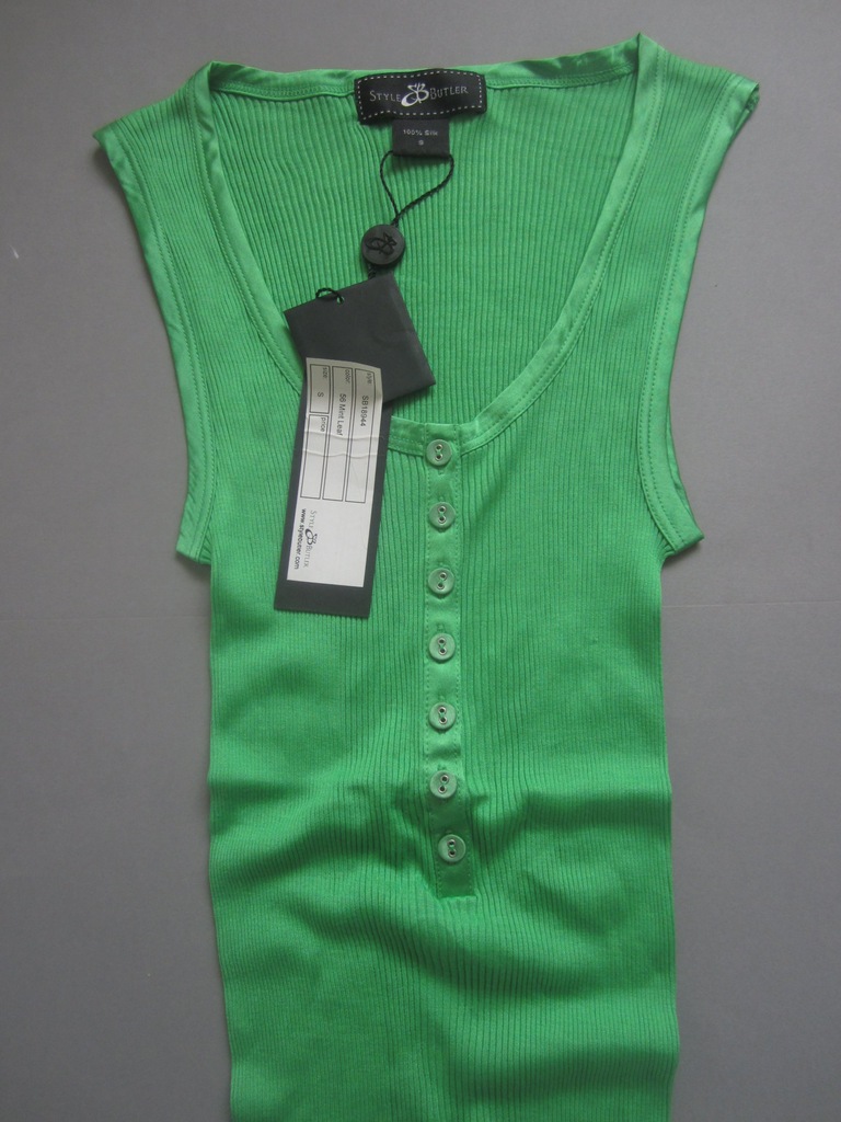 STYLE BUTLER Top Koszulka Mint Leaf 100% silk