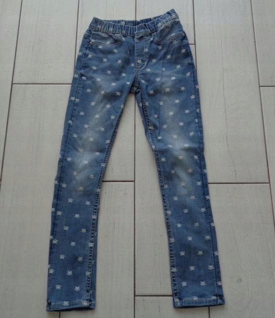 H&M spodnie jeans tregginsy kotki 116-122