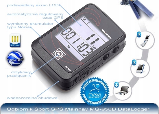 GPS Bluetooth MAINNAV MG-950D na rower