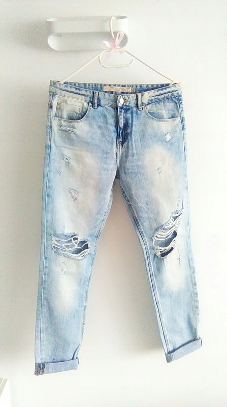 Spodnie jeansy boyfriend zara trf premium wash 36