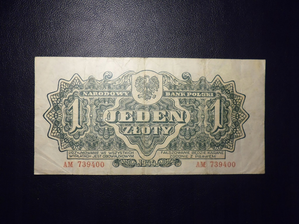 175. 1 złoty z 1944 Mił.105a Ładny.